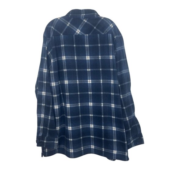 Croft & Barrow Button-Down Flannel Shirt Mens XXL Blue Plaid - Picture 2 of 8